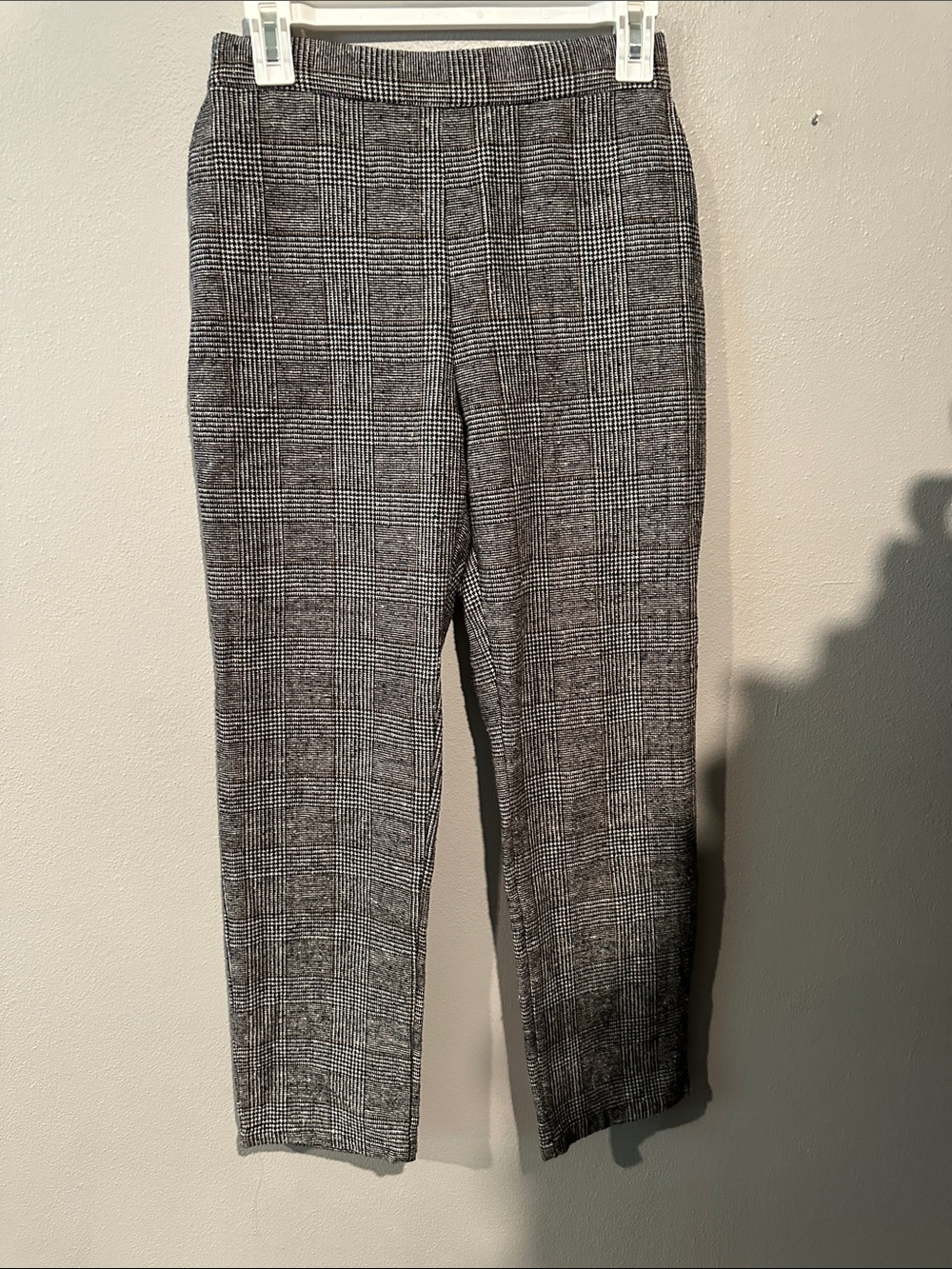 Ellison Gray Plaid Straight-Leg Trousers
